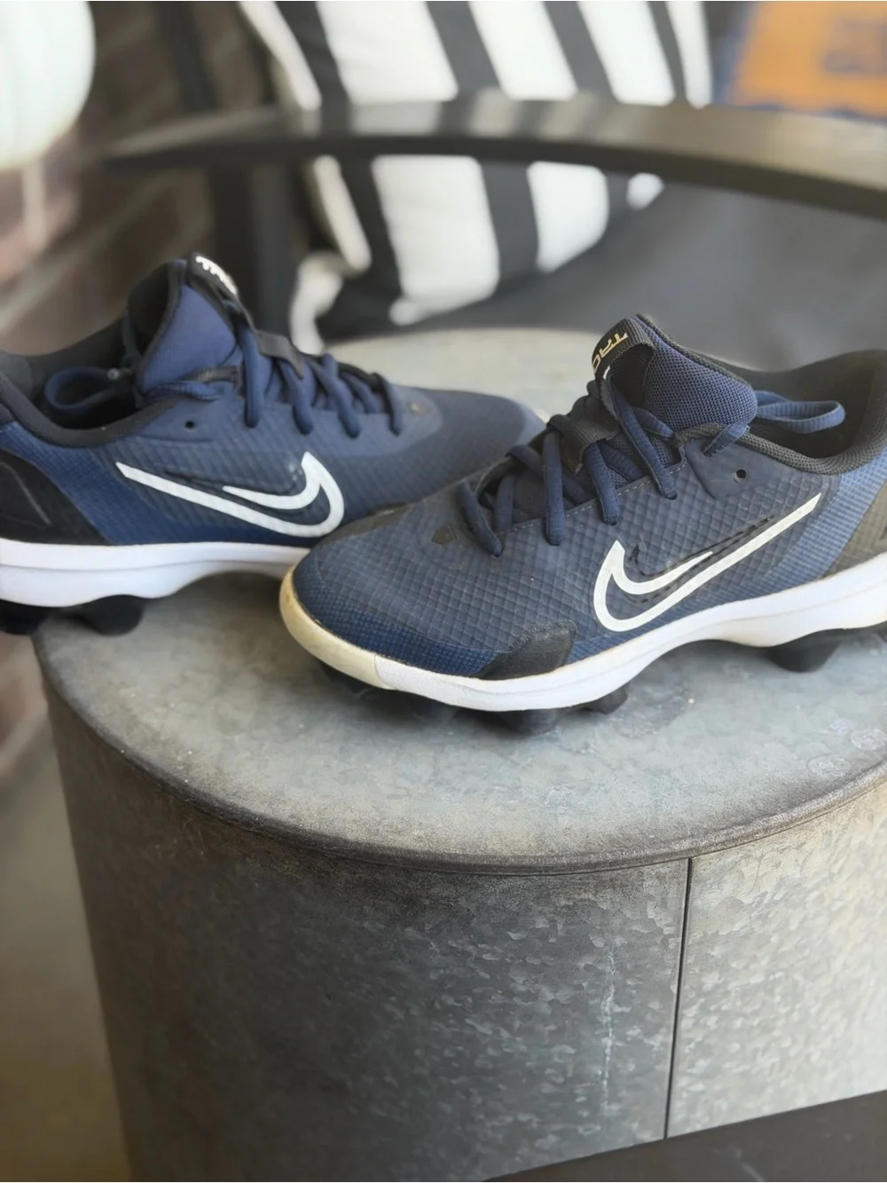 Nike Navy Blue Baseball Cleats with White Accents